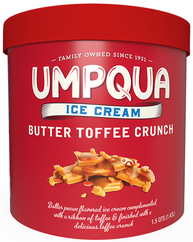 Umpqua Dairy Ice Cream - Butter Toffee Crunch - 1.5 quarts