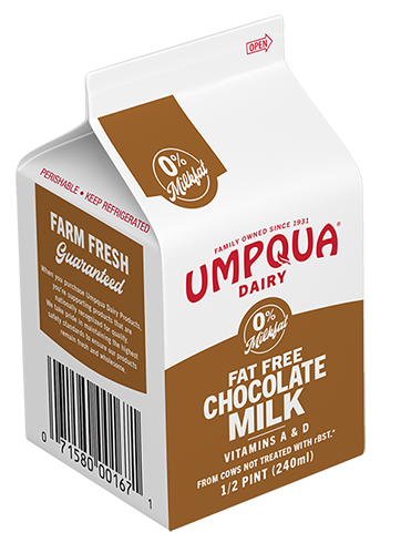 Umpqua Dairy Fat-Free Chocolate Milk, Half-Pint Size