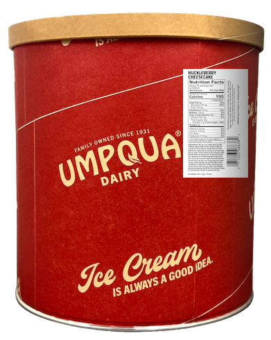 Umpqua Dairy Scoop Shop Ice Cream Huckleberry Cheesecake - 3 gallon size