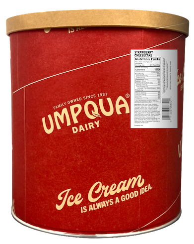 Umpqua Dairy Scoop Shop Ice Cream Strawberry Cheesecake - 3 gallon size