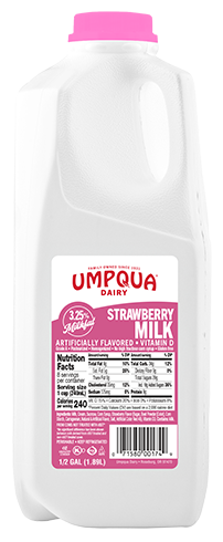 Umpqua Dairy Strawberry Milk - Half Gallon Size