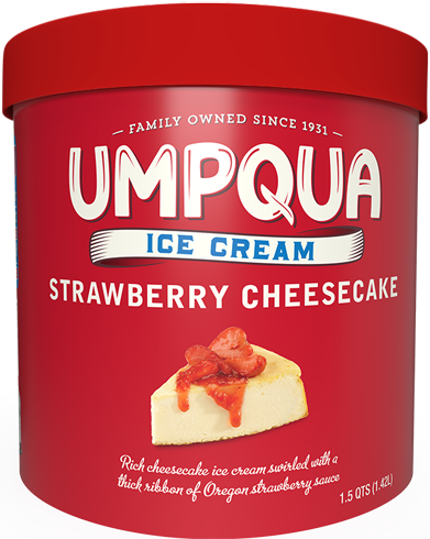 Umpqua Dairy Ice Cream - Strawberry Cheesecake - 1.5 quarts