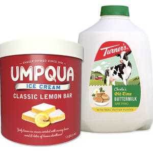 Award-winning Umpqua-brand buttermilk and Lemon Bar ice cream 