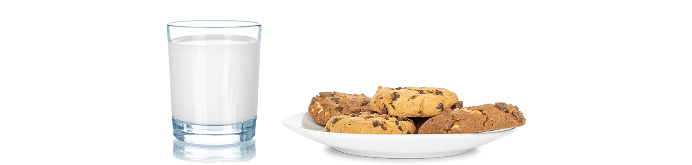 Umpqua Dairy Milk - milk and cookies on plate.