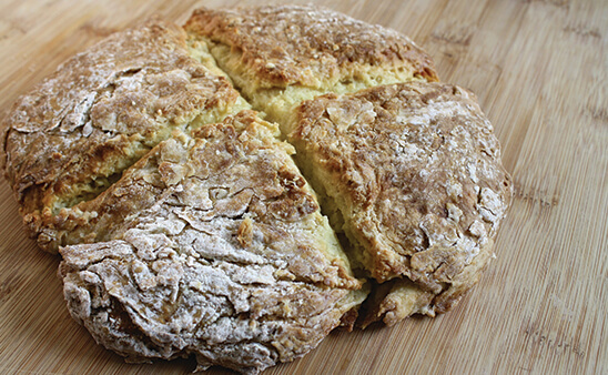 A loaf of Irish soda bread.